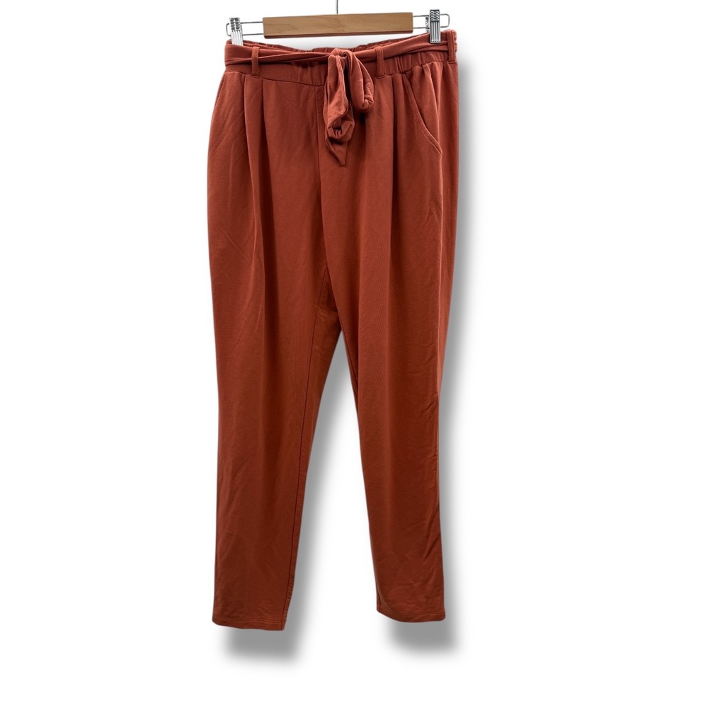 Garnet Hill Easy Everyday Knit Pants Women's Small Rust Pull On Trousers Casual
